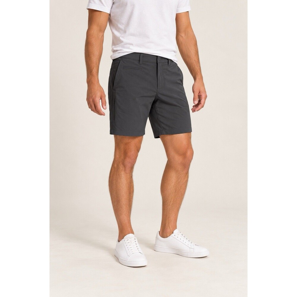 J.Crew Tech Shorts Mens 33 Charcoal Gray 7 Inch Inseam Casual Zip Pocket E